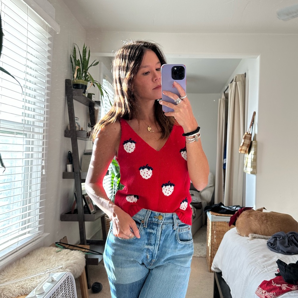 Gigi Knitwear  Strawberry Tanktop, S